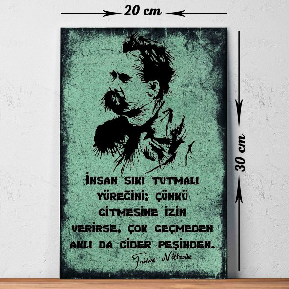 Nietzsche İnsan Sık Tutmalı Yüreğini Yazısı Baskılı Tablo 40