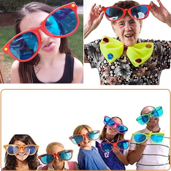 Büyük Parti Gözlüğü Rengarenk 12 Adet 27x9 Cm - Resim 3