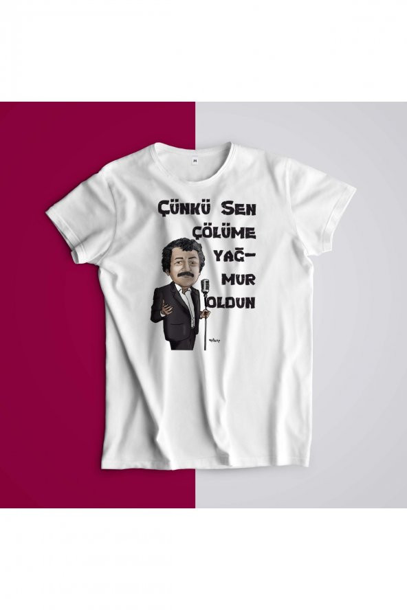 Müslüm Gürses Çünkü Sen Çölüme Yağmur Oldun Baskılı Tişört - 1