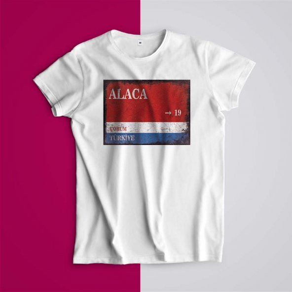 Çorum Alaca Sokak Tabelası Baskılı Tişört