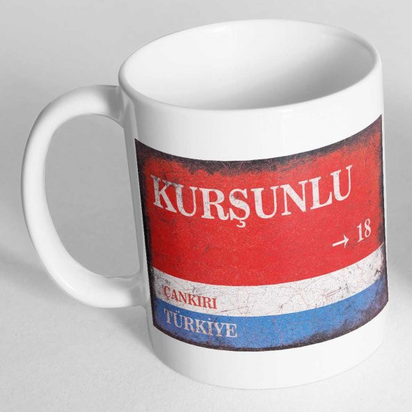 Çankırı Kurşunlu Sokak Tabelası Baskılı Kupa Bardak