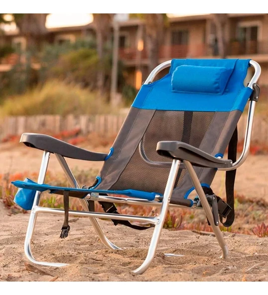 Beach Star Light Plaj Şezlong Sandalye-Mavi ürün görseli