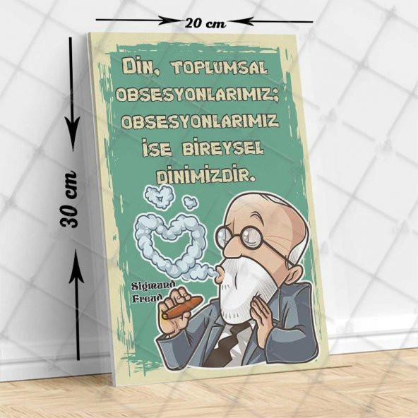 Sigmund Freud Din Toplumsal Obsesyonlarımızın Baskılı Vintage Tablo