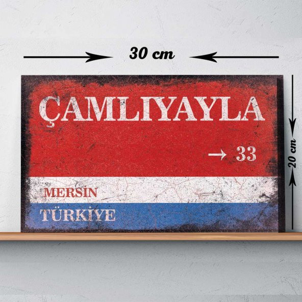 Mersin Çamlıyayla Sokak Tabelası Vintage Tablo