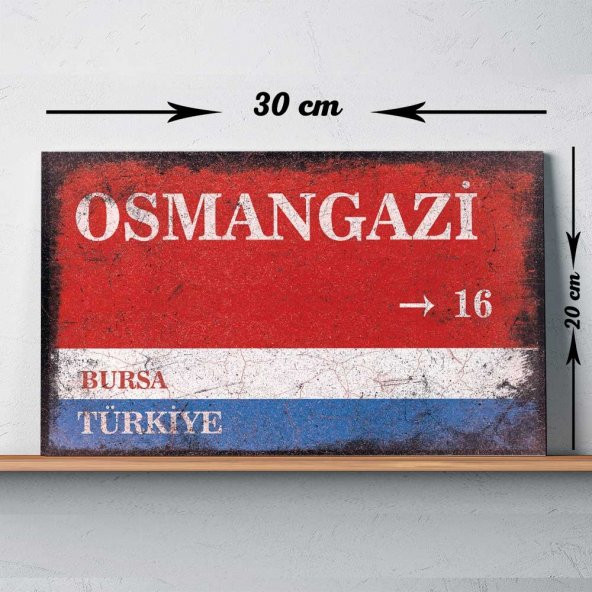 Bursa Osmangazi Sokak Tabelası Vintage Tablo