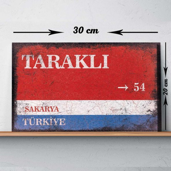 Sakarya Taraklı Sokak Tabelası Vintage Tablo