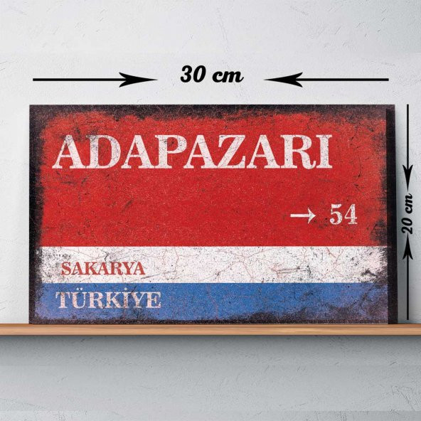 Sakarya Adapazarı Sokak Tabelası Vintage Tablo