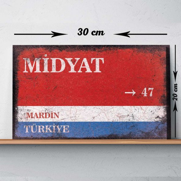 Mardin Midyat Sokak Tabelası Vintage Tablo - 1