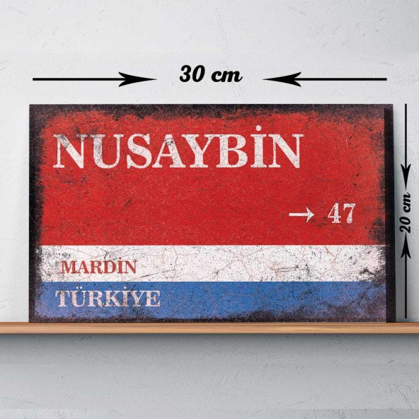 Mardin Nusaybin Sokak Tabelası Vintage Tablo