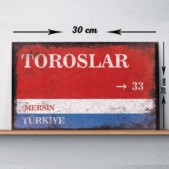 Mersin Toroslar Sokak Tabelası Vintage Tablo
