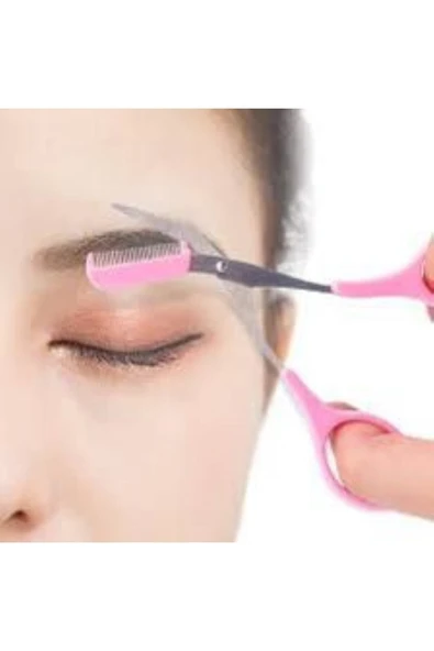 Konaklı Şekillendirici Özel Taraklı Kaş Makası Pembe Modern Tek Ebat - 2