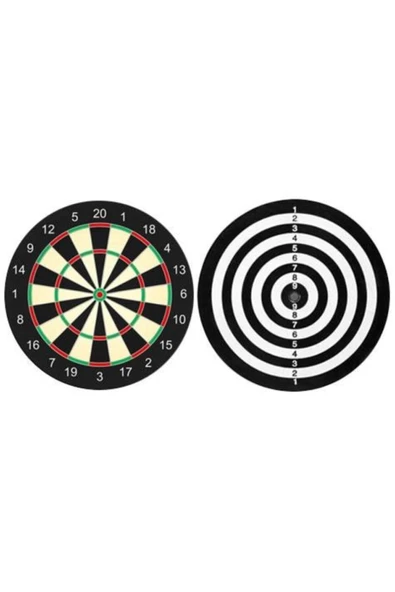 admay Dart Seti Küçük Boy 30 Cm 12'' (12 Inç) + 4 Adet Dart Oku - Çift Taraflı Hedef Tahtası Seti - 3
