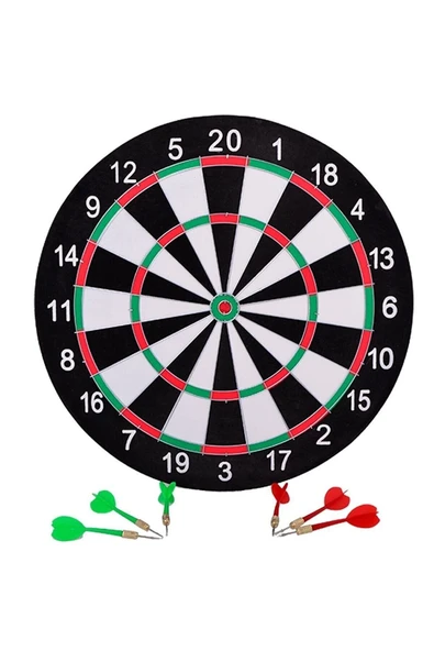 deniz sport Çift Taraflı 44 Cm Dart Tahtası Ve 6 Adet Ok - 1