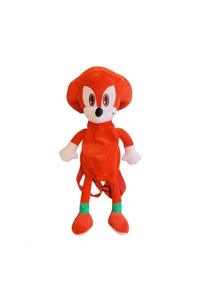 admay 3D Sonic Model Peluş Kirpi Şekil Kısa Peluş  Çanta  Oyuncak Oyuncak 60 cm - 1