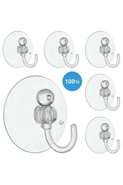 deniz sport Vantuzlu Öpücük Askılıklı Kancalı 4 Cm 100 Adet - 2