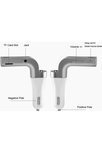 admay Carg7 Micro Sd USB Girişli Bluetooth Araç Kiti - 2