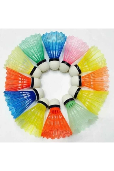 deniz sport 12 Adet Plastik Badminton Topu Renkli - 1