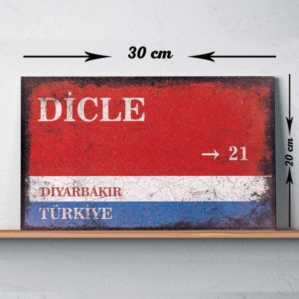 Diyarbakır Dicle Sokak Tabelası Vintage Tablo - 1
