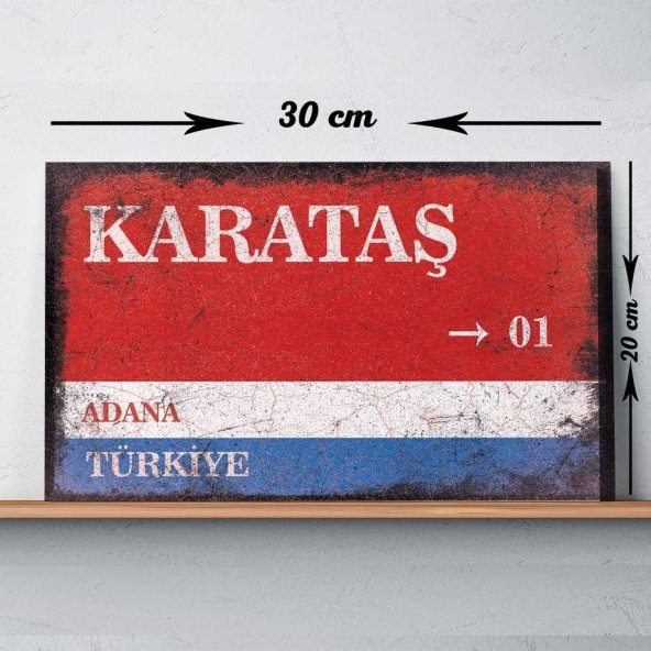 Adana Karataş Sokak Tabelası Vintage Tablo