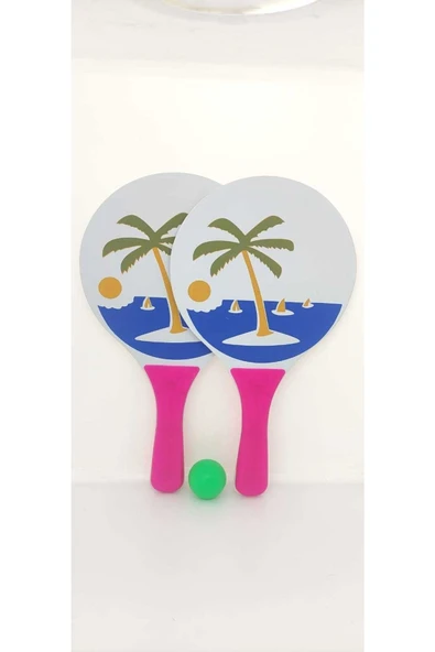 deniz sport Beach Ball Tahta Raket Iki Adet Raket Bir Adet Top - 1