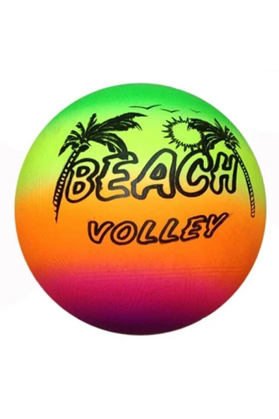 deniz sport Gökkuşağı Pvc Sıçrama Topu Plastik Plaj Voleybolu Topu 5 Numara - 3