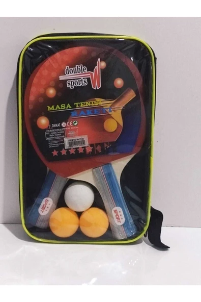 DOUBLE W SPORT Çantalı Masa Tenis Seti 2 Raket +3 Top - 4