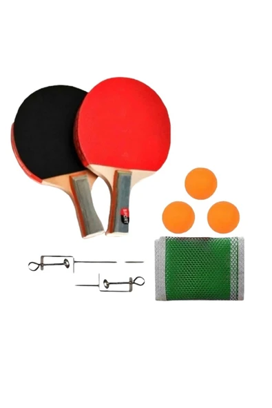 REMEGE Aparatlı Masa Tenisi Raketi / 2 Raket + 3 Top + File + Masaya Takma Aparatı - 7