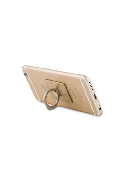 Ring Telefon Halkası Yüzük Tutucu Stand Selfie Yüzüğü Altın - 1