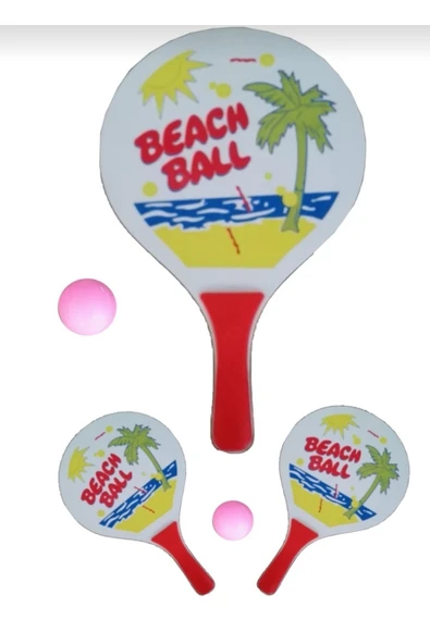 deniz sport Beach Ball Tahta Raket Iki Adet Raket Bir Adet Top - 1