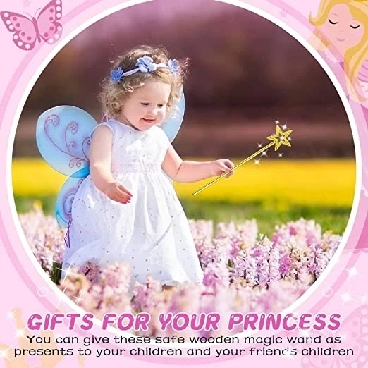 Altın Renk Yıldız Peri Asası Peri Değneği 34 Cm 1 Adet - 5