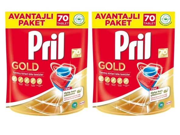 Pril Gold Bulaşık Makinesi Deterjanı 2 x 70 Tablet