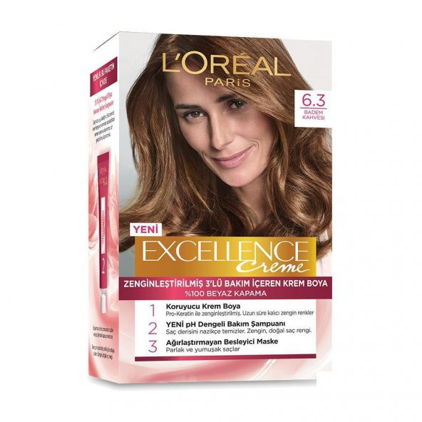 Loreal Excellence Creme Saç Boyası 6.3 Badem Kahvesi