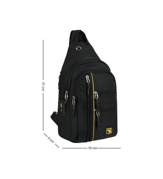 Monalisa Home 4924 Erkek Lüks  Siyah Renk Bol Bölmeli Çapraz Çanta