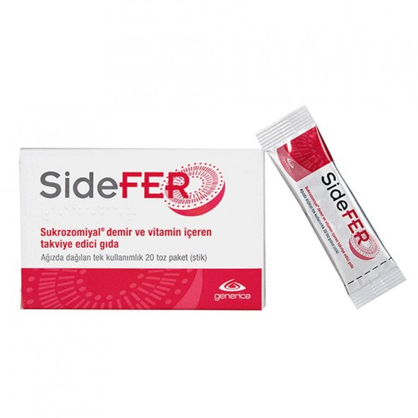 Sidefer Sukrozomiyal Demir Ve Vitamin İçeren Takviye Edici Gıda 20 Toz Paket (Stik)