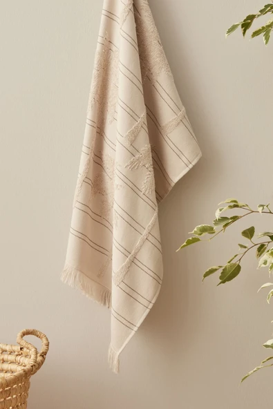 Karaca Home Young Denim Palm Yüz Havlusu 50x90 Cm Bej ürün görseli