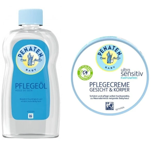 Penaten Baby Bebek Bakim Yağ 500Ml + Penaten Baby Ultra Hassas Cilt&Vücut Bakim Kremi 100Ml SET ürün görseli