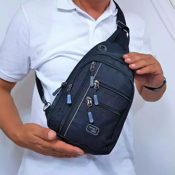 Monalisa Home 3473 Erkek Lüks Siyah Renk Bol Bölmeli Çapraz Çanta