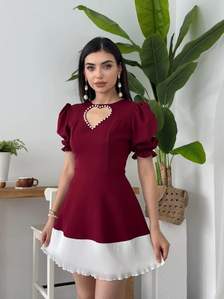 Safe Kalp Detaylı Elbise - Resim 5