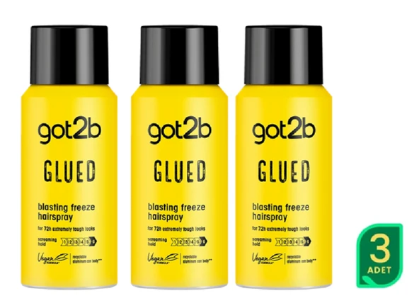 Schwarzkopf Got2B Glued Seyahat Saç Spreyi 100ML X 3 ADET