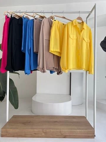 Gömlek Ve Şort Flamlı Keten Takım 10130 - Resim 11