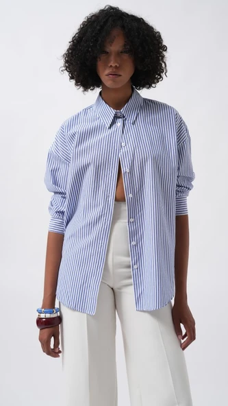 Çizgili Basic Gömlek ürün görseli 1