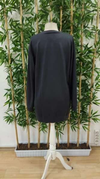 Kadın Uzun Kollu Bisiklet Yaka Kalp Desenli Kısa Viskon Elbise - Resim 5