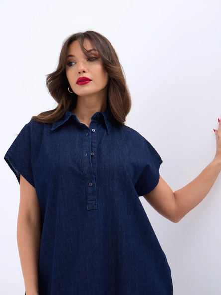 7348 KOT ELBİSE-MAVİ - Resim 3