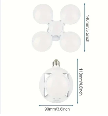 Led Futbol Ufo Ampul E27 28w 360 Derece Katlanır Lamba Ac 220v Lamba Led Spot Işık Beyaz Glop Led - Resim 2