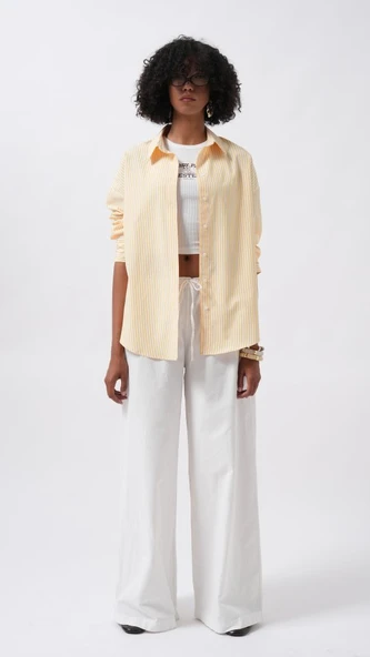 Çizgili Basic Gömlek - Resim 2