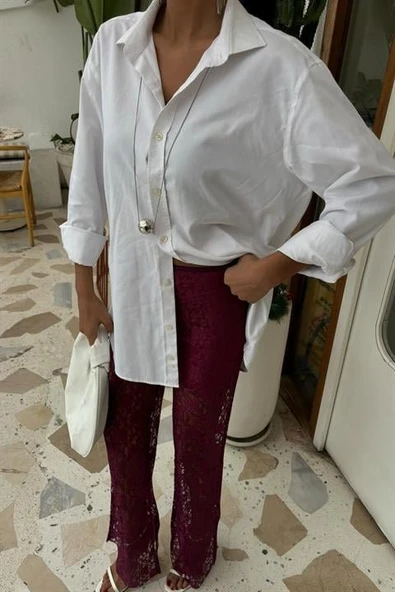 İçi Astarlı Dantel Pantolon 0081 - Resim 5