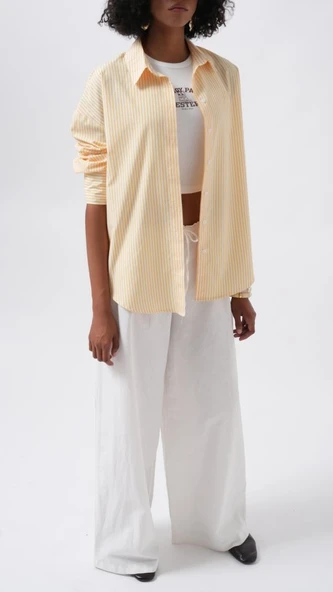 Çizgili Basic Gömlek - Resim 4