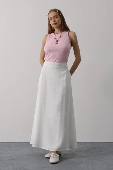 Keten Etek - Beyaz - Resim 2