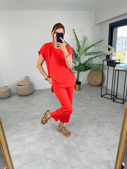 Kadın Bisiklet Yaka Paça Pensli Aerobin Kumaş İkili Takım - Resim 3