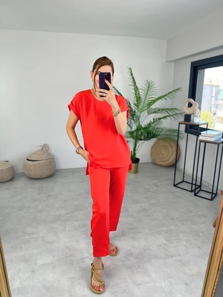 Kadın Bisiklet Yaka Paça Pensli Aerobin Kumaş İkili Takım ürün görseli